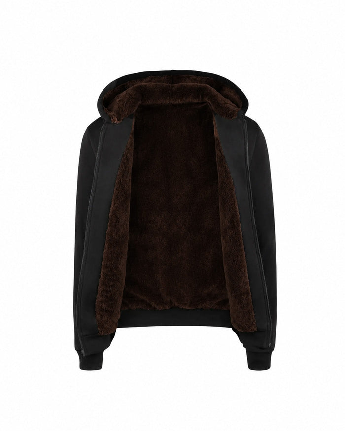 T.O. Collection Adult's Fully Lined Black Hoodie - Brown