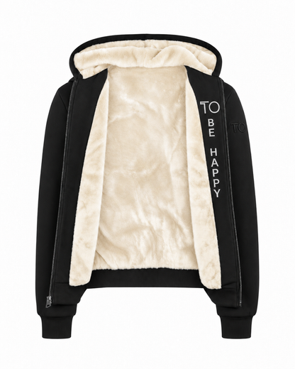 T.O. Collection Adult's Fully Lined Black Hoodie - Ivory