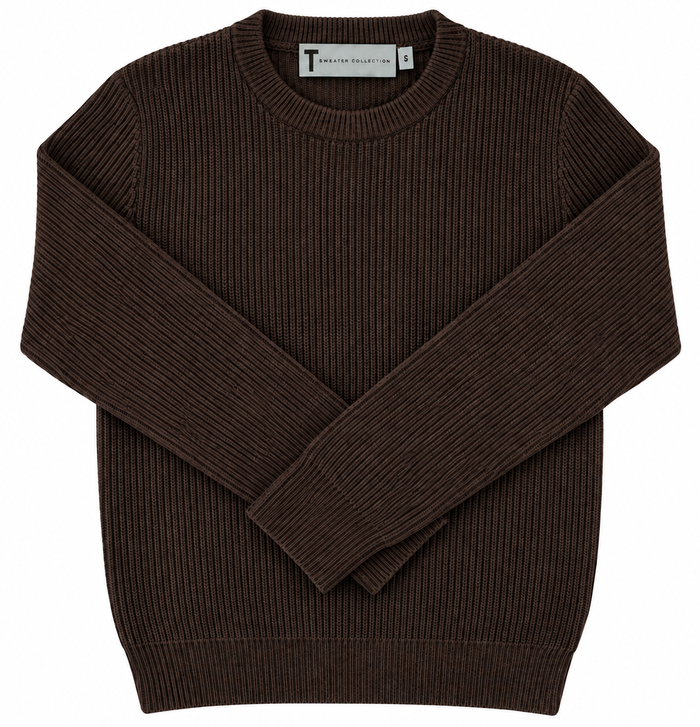 T.O. Collection Boys Crew Neck Ribbed Knit Sweater