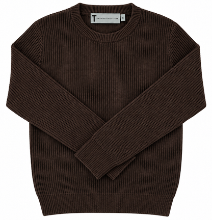 T.O. Collection Boys Crew Neck Ribbed Knit Sweater