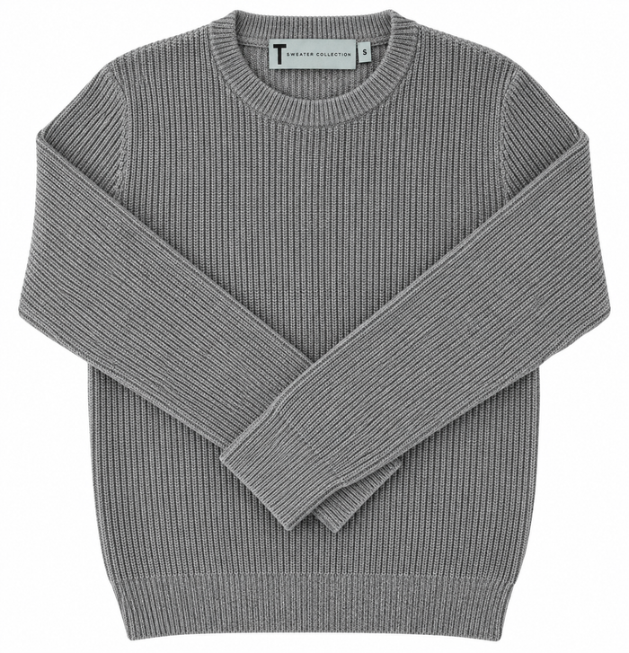 T.O. Collection Boys Crew Neck Ribbed Knit Sweater