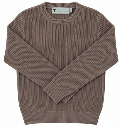 T.O. Collection Boys Crew Neck Ribbed Knit Sweater