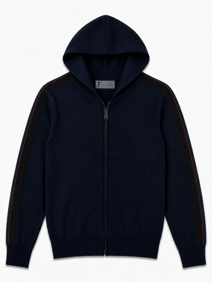 T.O. Collection Boys Full Zip Knit Hooded Sweater