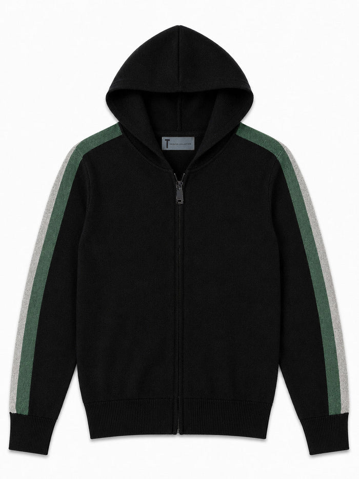 T.O. Collection Men Full Zip Knit Hooded Sweater