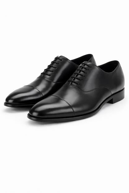 T.O. Collection Men's Dress Cap-Toe Oxford Shoes - Black