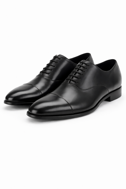 T.O. Collection Men's Dress Cap-Toe Oxford Shoes - Black