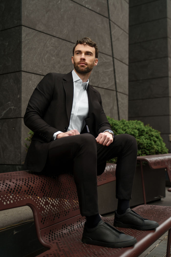 T.O Men's Cloud Blazer Jacket- Navy