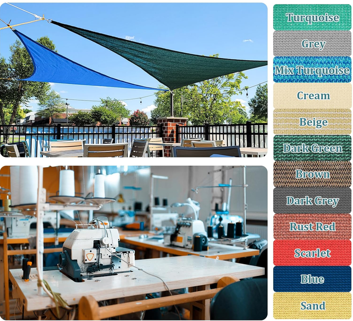Triangle Sun Shade Sail 16'x16'x16' Canopy Sand for Patio Garden Yard Deck - Eco Trade Company