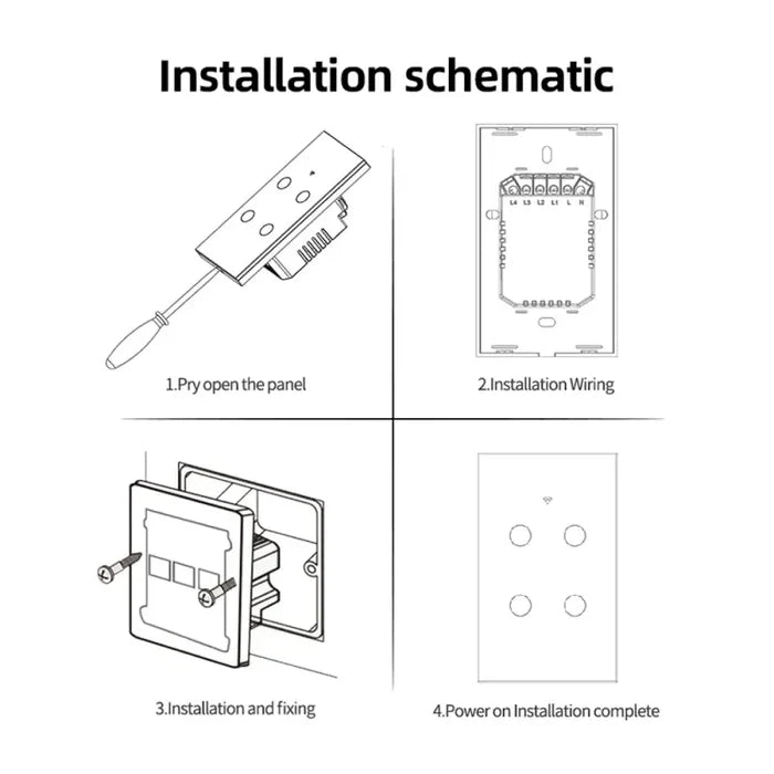 The instructions for installing a wall mounted light switch
