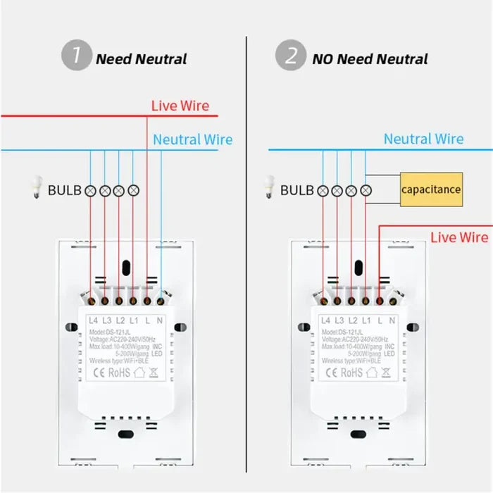Wiring diagram of a light switch