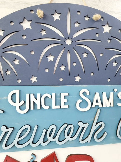 Uncle Sam's Firework Co. Door Hanger