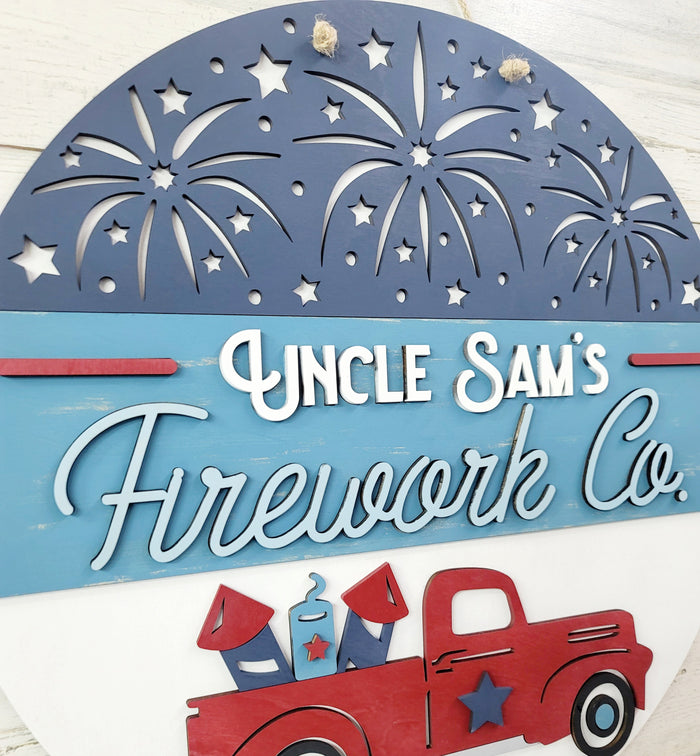 Uncle Sam's Firework Co. Door Hanger