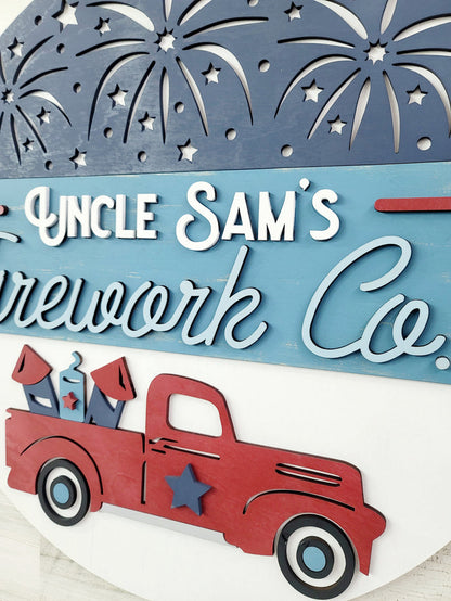 Uncle Sam's Firework Co. Door Hanger