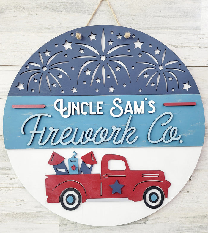 Uncle Sam's Firework Co. Door Hanger