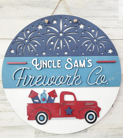 Uncle Sam's Firework Co. Door Hanger