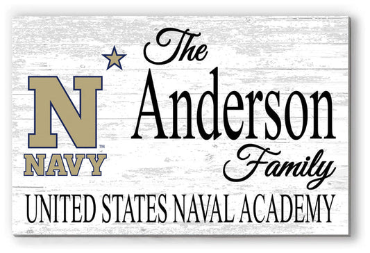 Naval Academy Family Name Sign for USNA Midshipmen Alumni, Fans or Graduation - Broad Bay Personalized Gifts Shipped Fast