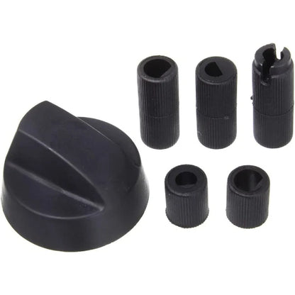 Universal Cooker Oven Grill Control Knob And Adaptors Black Knob Fits both Gas Electric