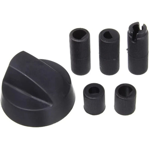 Universal Cooker Oven Grill Control Knob And Adaptors Black Knob Fits both Gas Electric