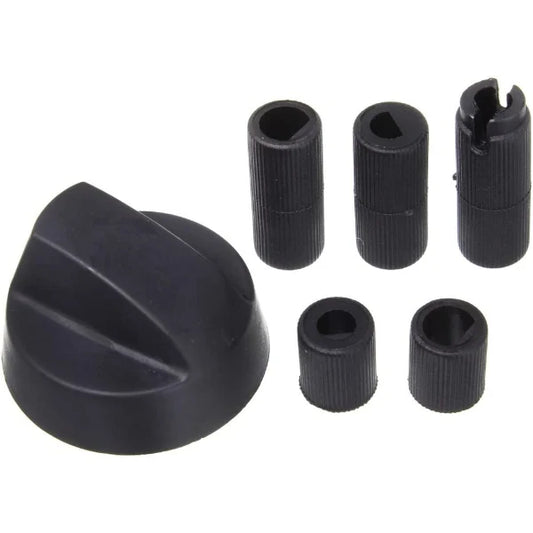 Universal Cooker Oven Grill Control Knob And Adaptors Black Knob Fits both Gas Electric