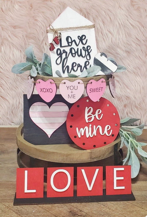 Valentine's Day Love Tiered Tray Set- wholesale