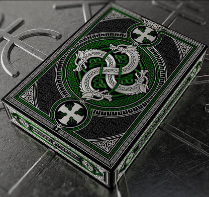 Valhalla Viking Playing Cards - Gilded Emerald Playing Cards by Gamblers Warehouse