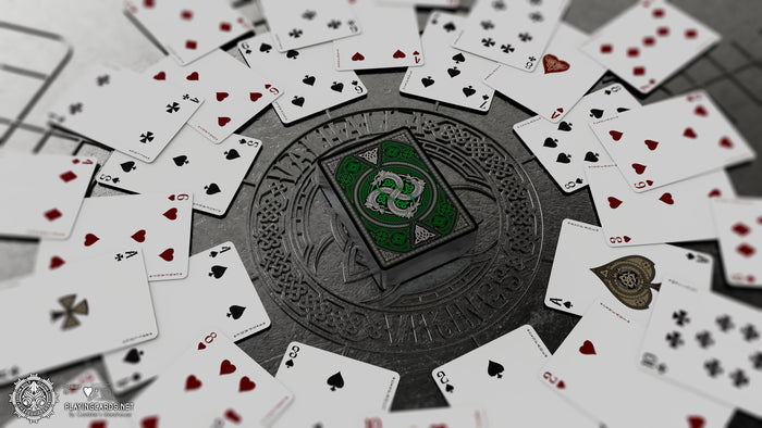 Valhalla Viking Playing Cards - Gilded Emerald Playing Cards by Gamblers Warehouse