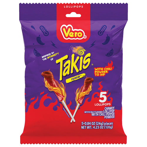Vero Takis Lollipops Peg Bag - 12 Count