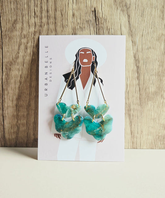 VERONICA Emerald Essence Statement Earrings