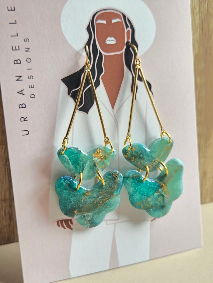 VERONICA Emerald Essence Statement Earrings