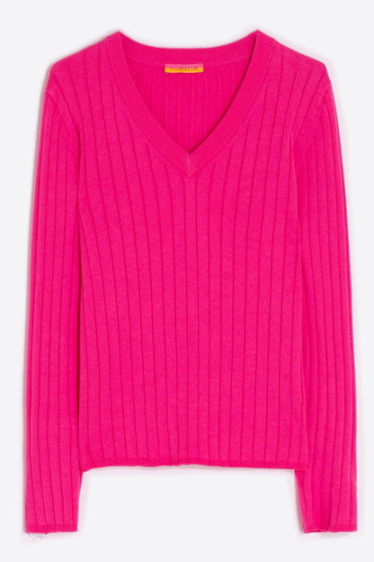 Vilagallo 31964 Pink Button Sleeve Jumper by Vilagallo, shop the Vilagallo collection at Dotique online today