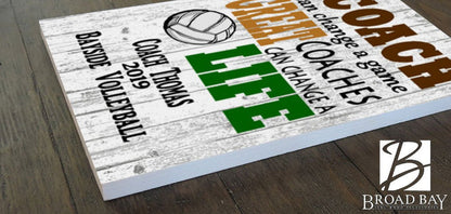 Personalized Volleyball Coach Gift Plaque for GREAT Volleyball Team Coaches 16.5in x 10.5in - Broad Bay Personalized Gifts Shipped Fast