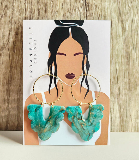 VREYA Emerald Essence Statement Earrings
