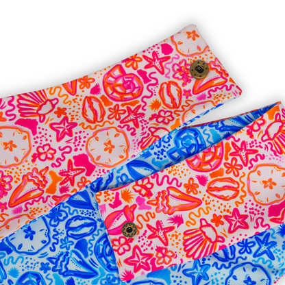 Watercolor Seashells - Active Snap On Bandana (Reversible)