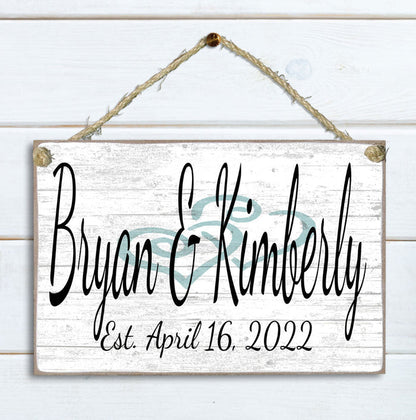 Wedding Sign Gift With Names and Established Date - Broad Bay Personalized Gifts Shipped Fast