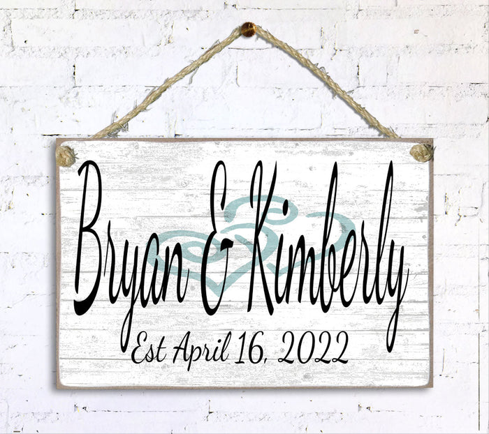 Wedding Sign Gift With Names and Established Date - Broad Bay Personalized Gifts Shipped Fast