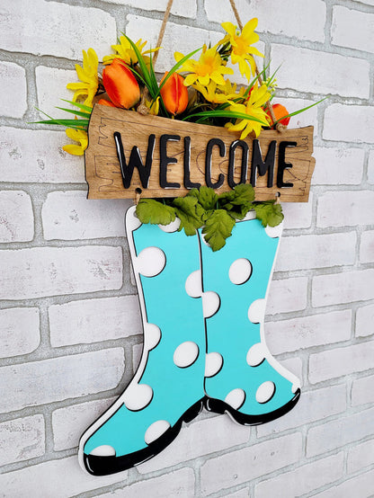 Welcome Rain Boots Door Hanger- wholesale