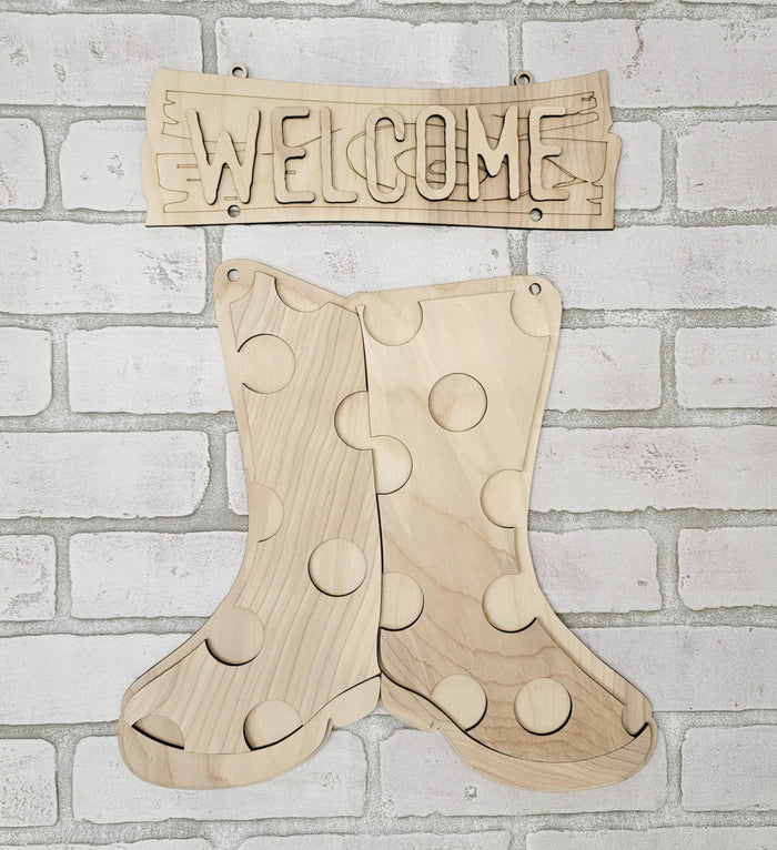 Welcome Rain Boots Door Hanger- wholesale
