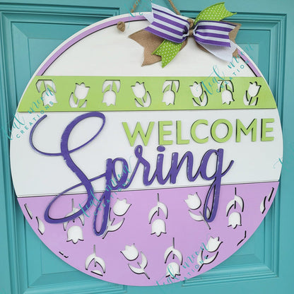 Welcome Spring Door Hanger- wholesale