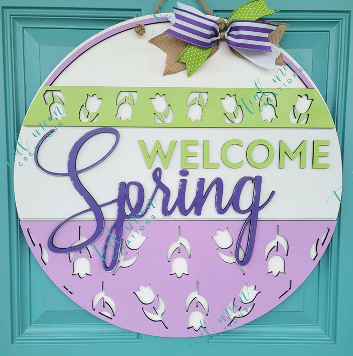Welcome Spring Door Hanger- wholesale