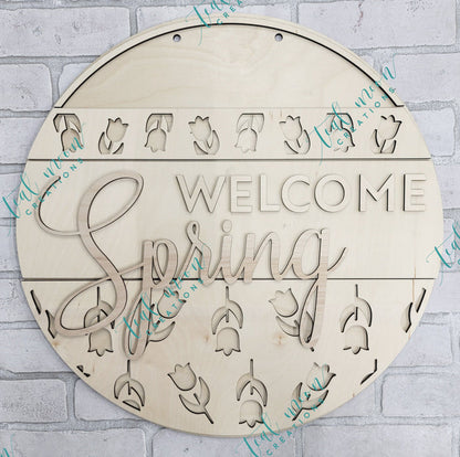 Welcome Spring Door Hanger- wholesale