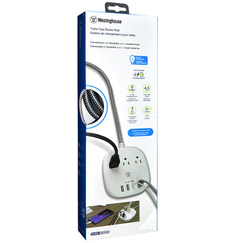 Westinghouse 3 Outlet Table Top Adapter With 4 USB Outlets