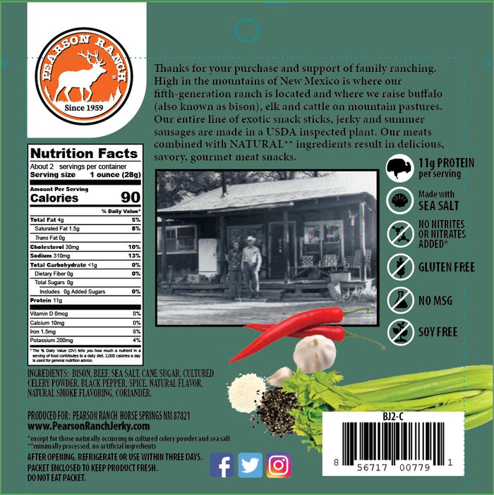 Wholesale Bison Jerky 2.1oz - (order in EACH quantities)