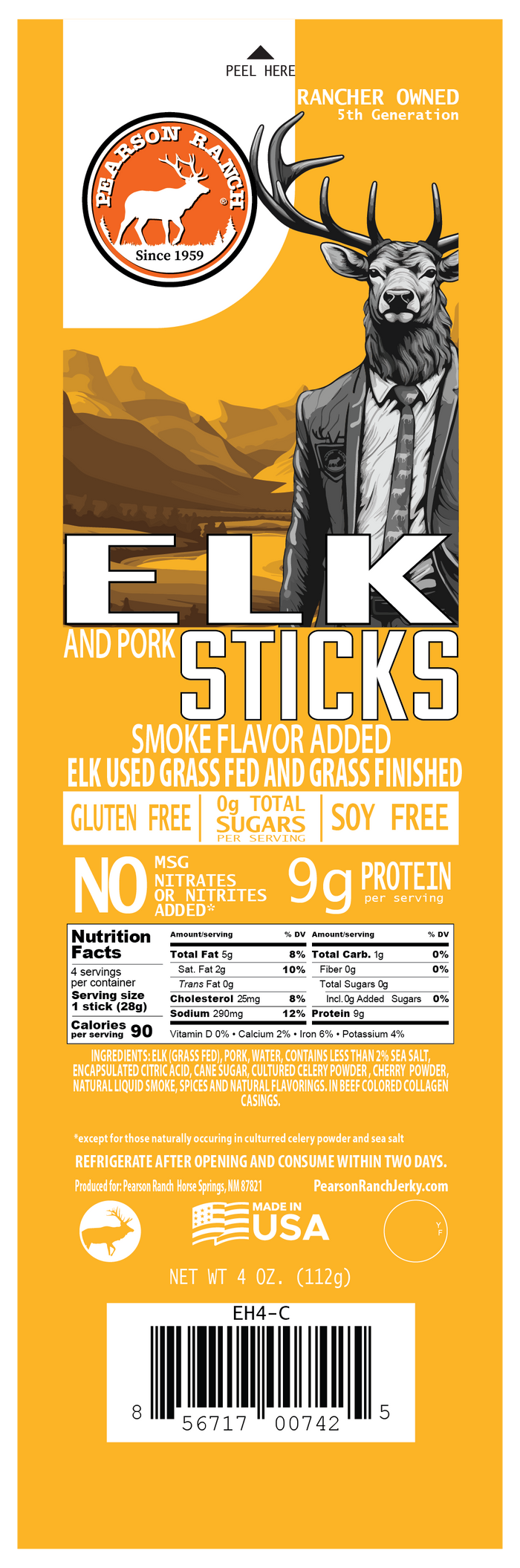 Wholesale Elk Snack Sticks 4oz - (order in EACH quantities)