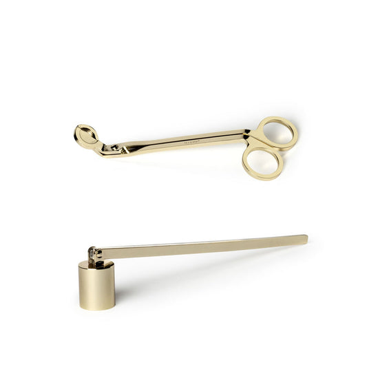 Wick Trimmer and Snuffer Set in Gold