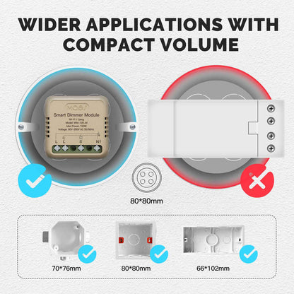 WiFi Smart Dimmer Switch Module Timer Diy Breaker 1/2 Gang - MOES