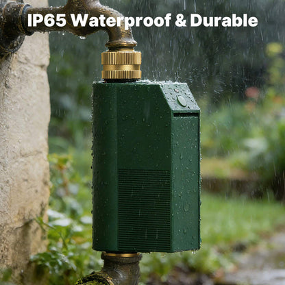 WiFi Smart Water Timer with Flow Meter, Brass Valve, IP65 Waterproof Irrigation Controller Alexa Google
