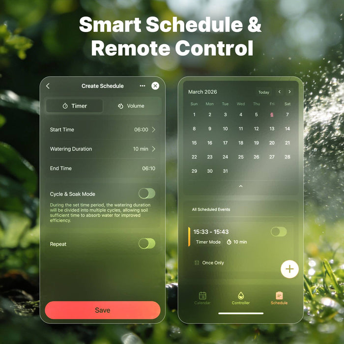 WiFi Smart Water Timer with Flow Meter, Brass Valve, IP65 Waterproof Irrigation Controller Alexa Google