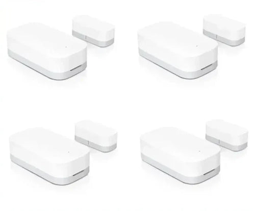 Four different views of a door window sensor