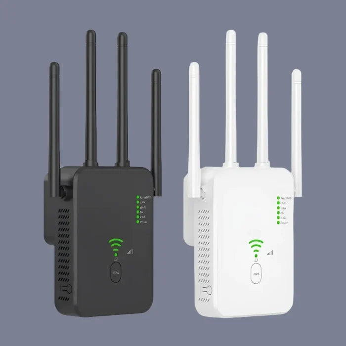 Two different types of wifi routers are shown in this image