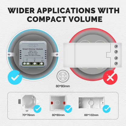 Zigbee Smart Dimmer Switch Module Timer Diy Breaker 1/2 Gang - MOES